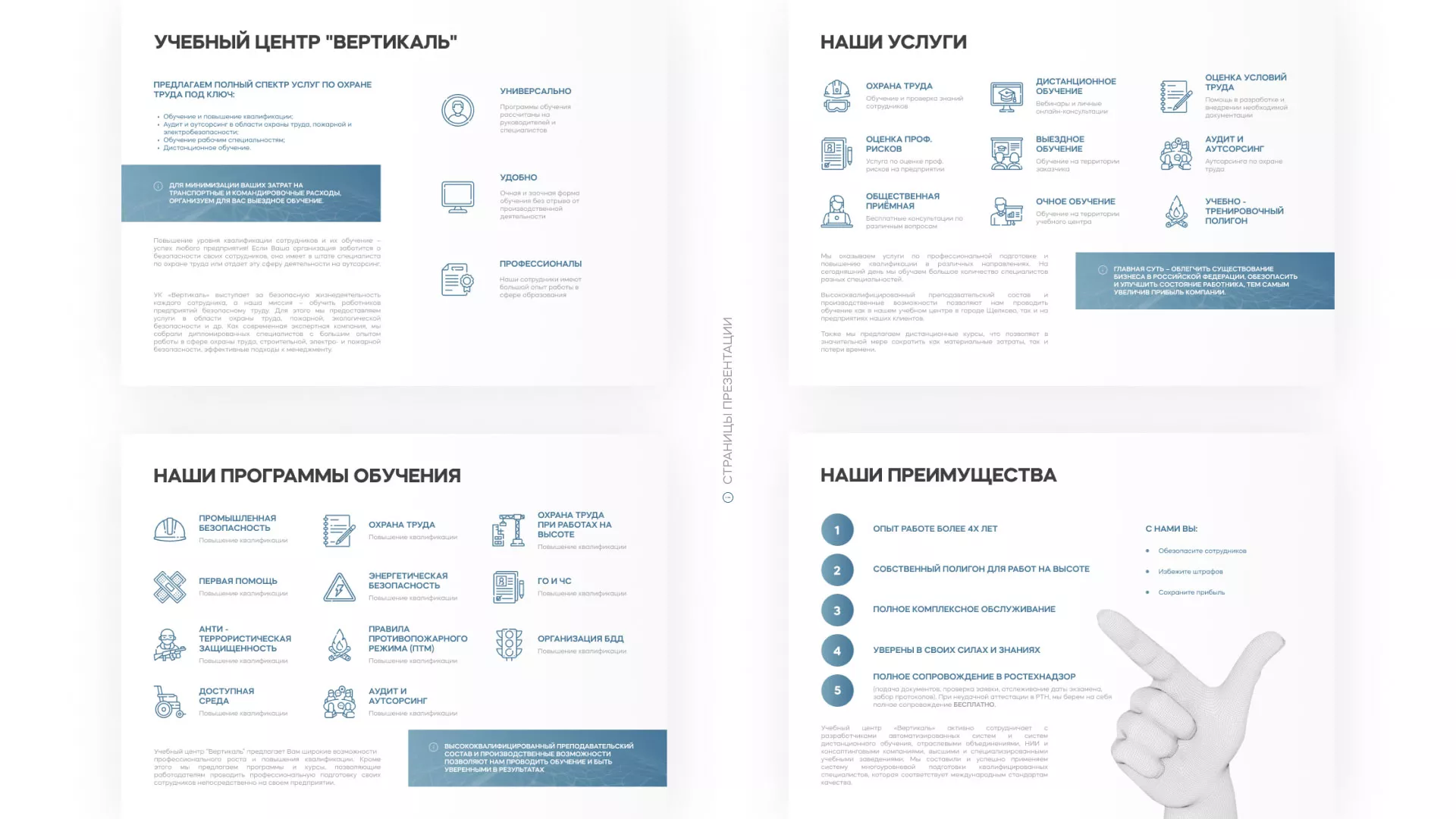 Разработка презентации для учебного центра «Вертикаль» в Красном Селе