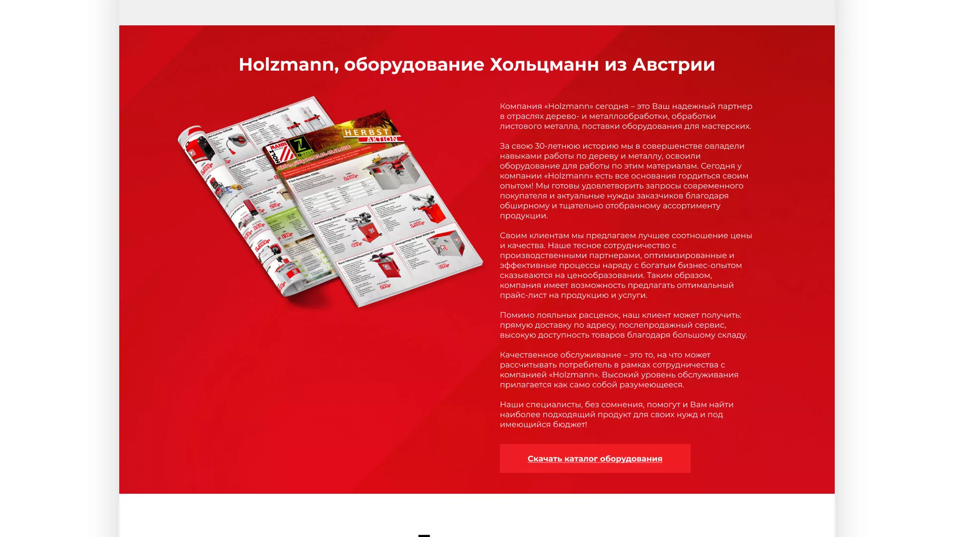 Создание сайта компании «HOLZMANN Maschinen GmbH» в Красном Селе