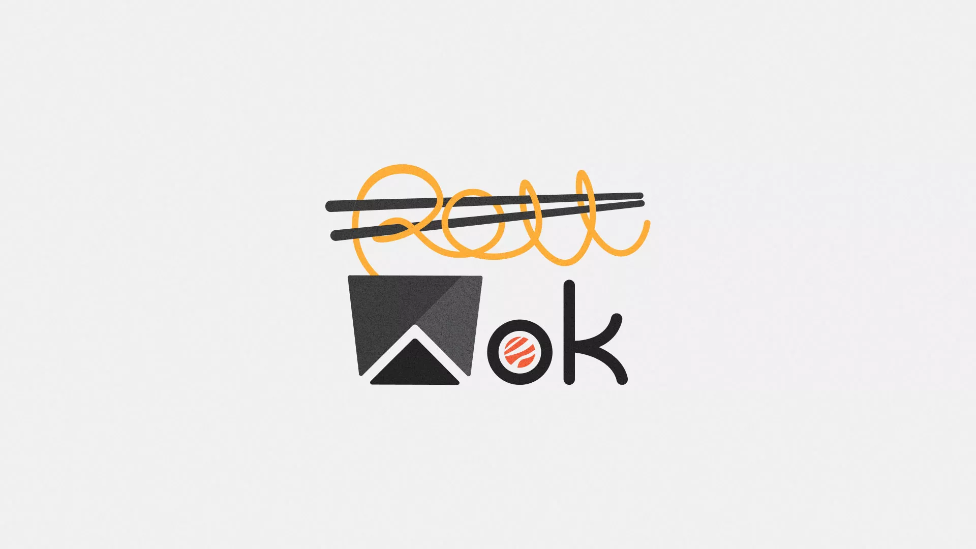 Разработка логотипа суши-бара «Roll Wok Club» в Красном Селе