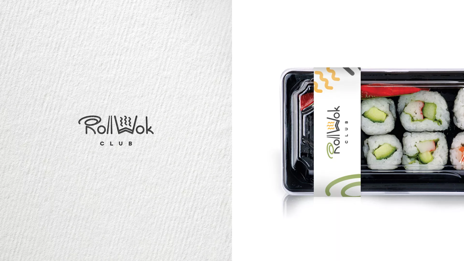 Разработка наклеек для суши-бара «Roll Wok Club» в Красном Селе
